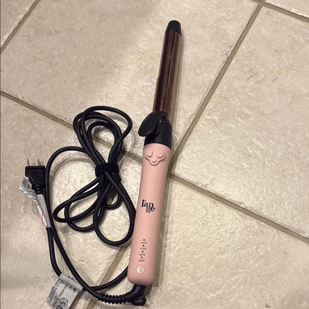 Lange Pink Curling Wand with Black Tip and Clamp